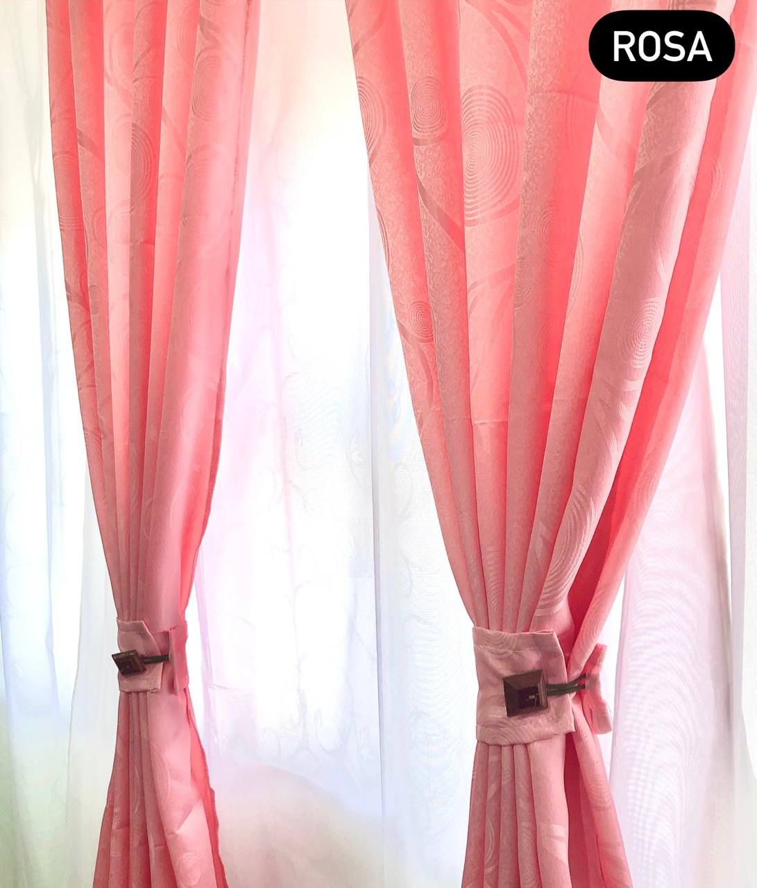 Cortina Jaquard Rosa De 280cm